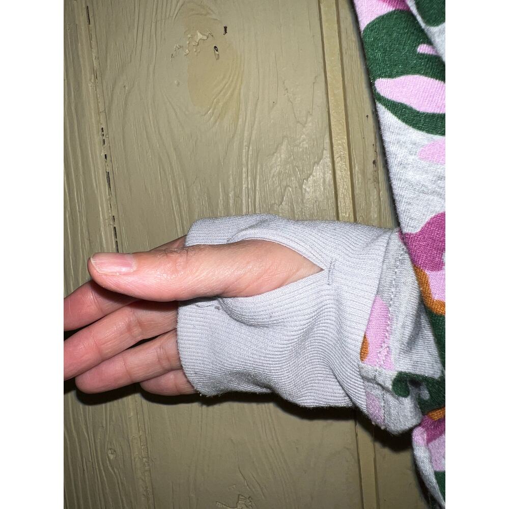 Cuddl Duds Large Cardigan Sweatshirt Purple Pink Gray Camo Thumb Holes Top QVC - Picture 4 of 14